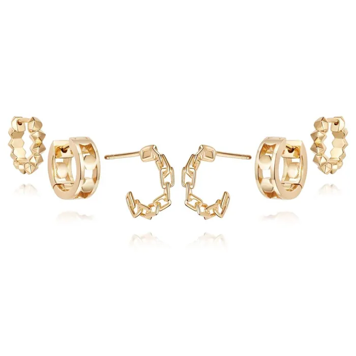 Women Huggie Earrings Daisy London Jewellery Iconic Huggie Earring Stack