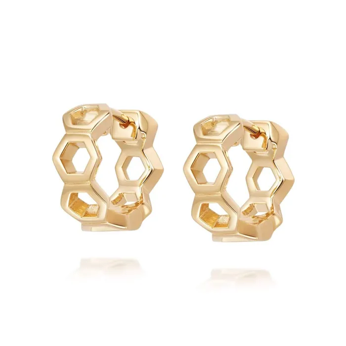 Women Huggie Earrings Daisy London Jewellery Malala Huggie Hoop Earrings 18ct Gold Plate Women Huggie Earrings Daisy London Jewellery Malala Huggie Hoop Earrings 18ct Gold Plate