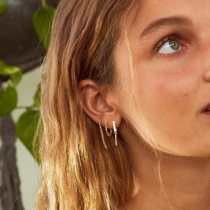 Women Huggie Earrings Daisy London Jewellery Moira Rose Huggie Hoop Earrings 18ct Gold Plate