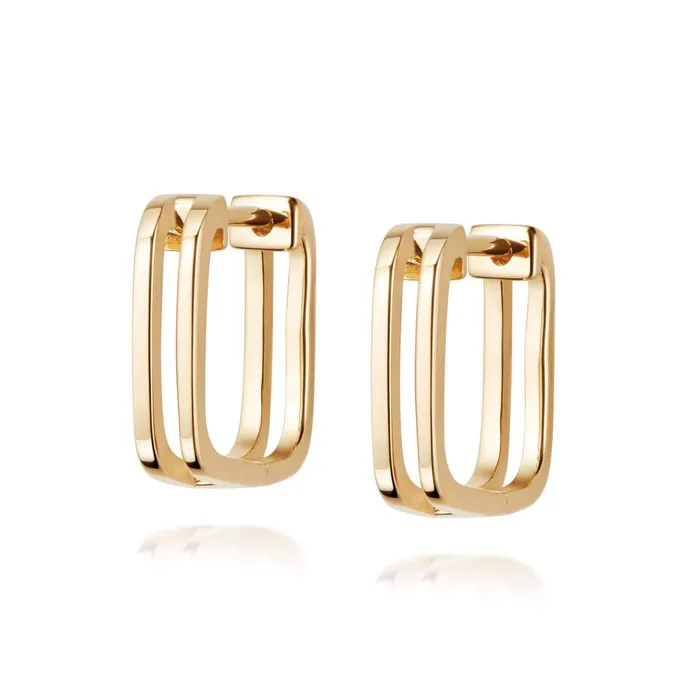Women Huggie Earrings Daisy London Jewellery Rupi Huggie Hoop Earrings 18ct Gold Plate Women Huggie Earrings Daisy London Jewellery Rupi Huggie Hoop Earrings 18ct Gold Plate