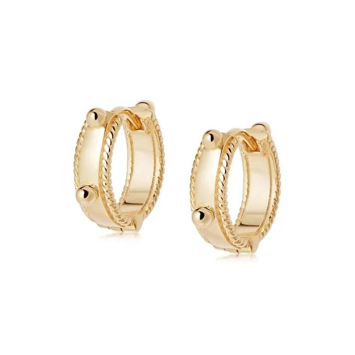 Women Huggie Earrings Daisy London Jewellery Stacked Beaded Eternity Huggie Hoop Earrings 18Ct Gold Plate Women Huggie Earrings Daisy London Jewellery Stacked Beaded Eternity Huggie Hoop Earrings 18Ct Gold Plate