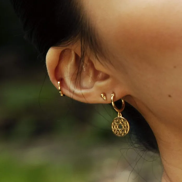 Women Huggie Earrings Daisy London Jewellery Stacked Huggie Hoops 18Ct Gold Plate