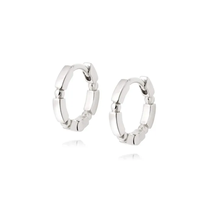 Women Huggie Earrings Daisy London Jewellery Stacked Huggie Hoops Sterling Silver Women Huggie Earrings Daisy London Jewellery Stacked Huggie Hoops Sterling Silver