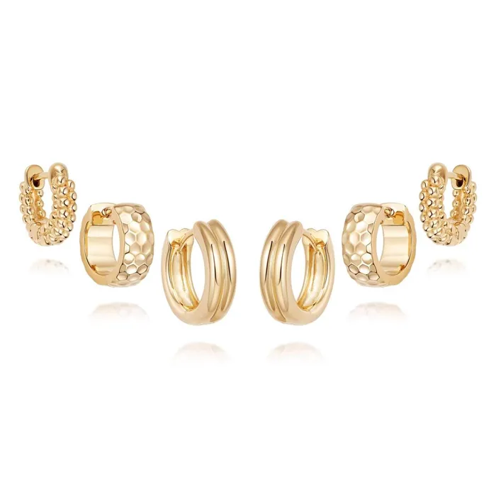 Women Huggie Earrings Daisy London Jewellery Triple Huggie Earring Stack