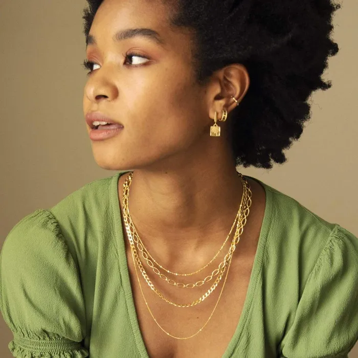 Women Huggie Earrings Daisy London Jewellery Vivienne Huggie Hoop Earrings 18ct Gold Plate