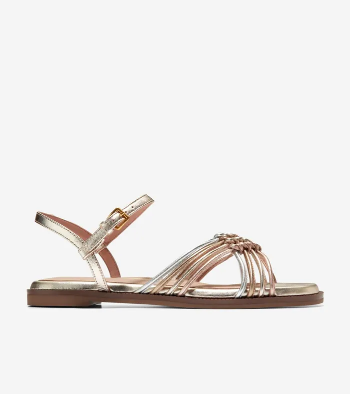 Women Jitney Knot Sandals Soft Goldsilverrose Gold Cole Haan Sandals