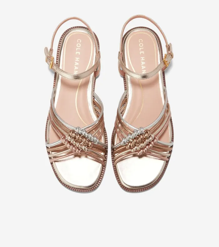 Women Jitney Knot Sandals Soft Goldsilverrose Gold Cole Haan Sandals