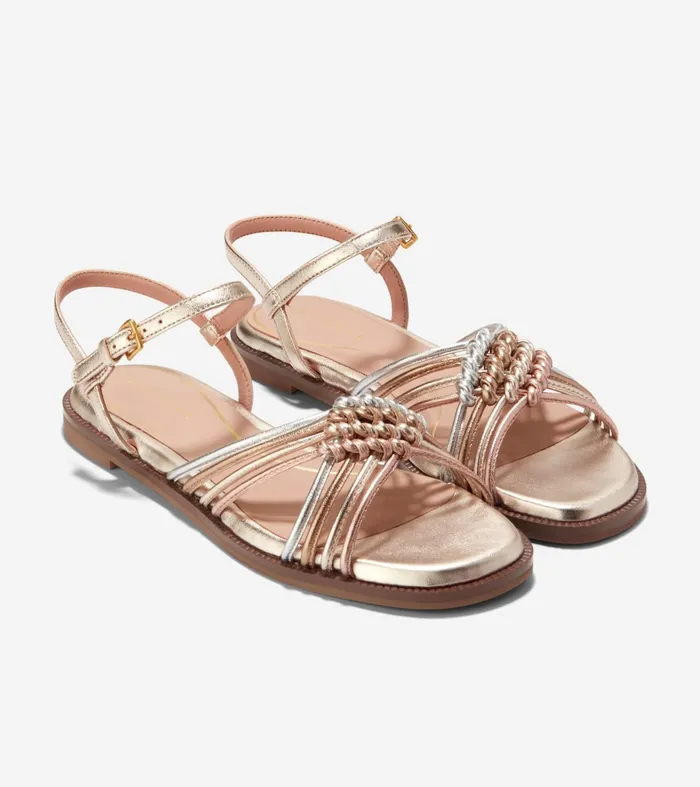 Women Jitney Knot Sandals Soft Goldsilverrose Gold Cole Haan Sandals
