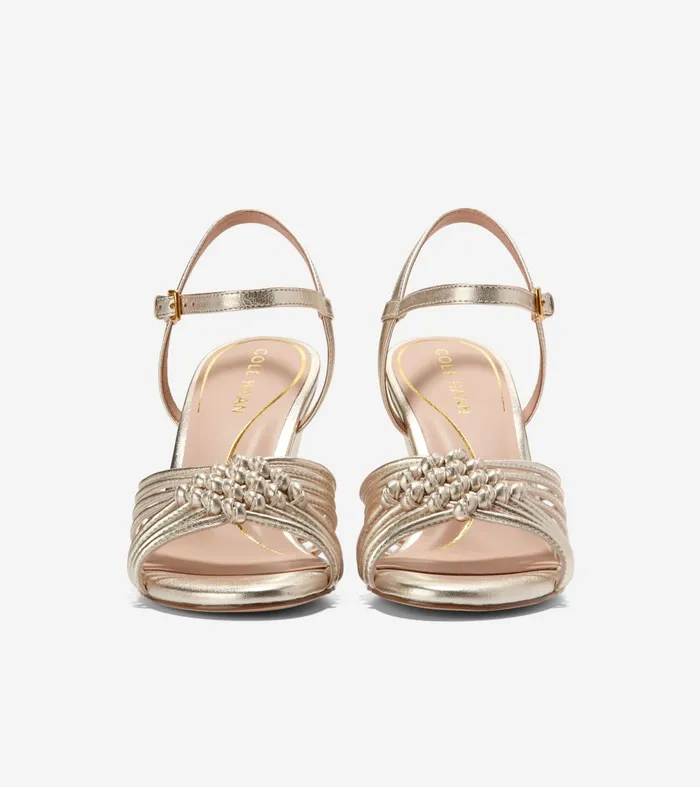 Women Jitney Knot Wedge Sandals Soft Gold Cole Haan Heels and Pumps