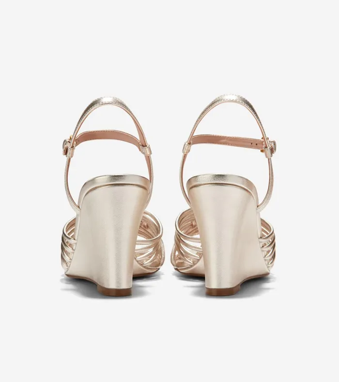 Women Jitney Knot Wedge Sandals Soft Gold Cole Haan Heels and Pumps