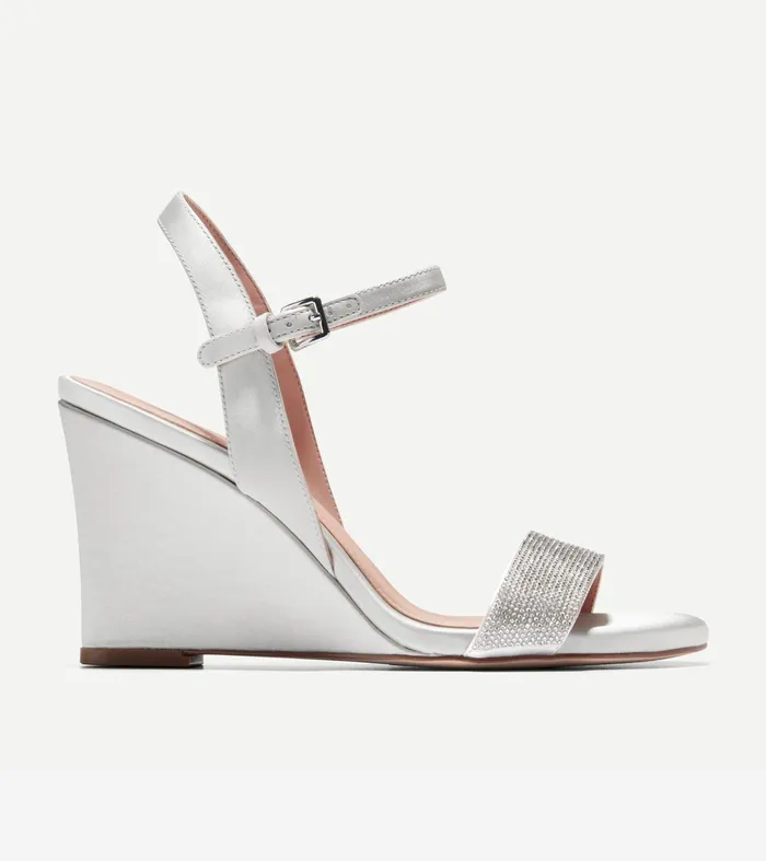 Women Josie Wedge Sandals All Over Crystalgray Cole Haan Heels and Pumps