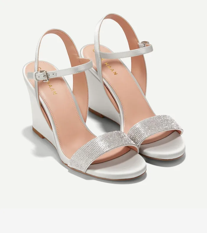 Women Josie Wedge Sandals All Over Crystalgray Cole Haan Heels and Pumps
