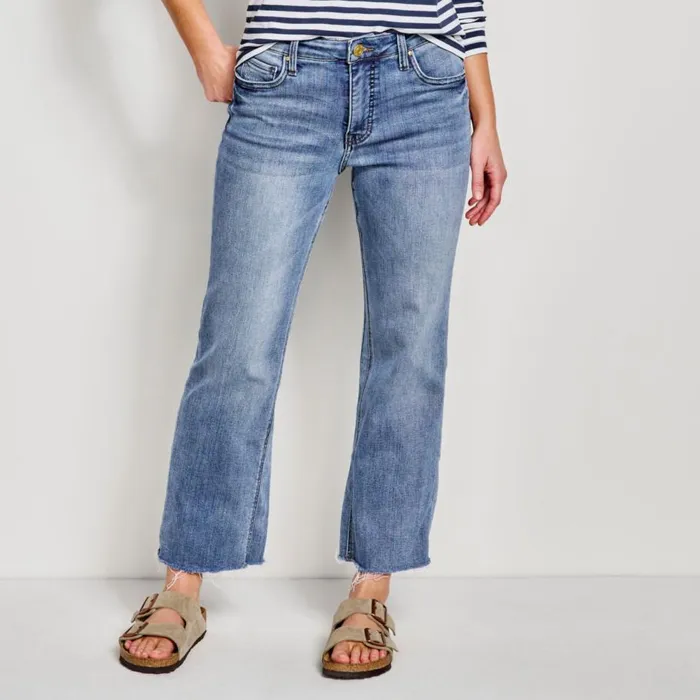Women Kut From The Klothreg Kelsey Cropped Flare Jeans Light Indigo Hirise Orvis Pants