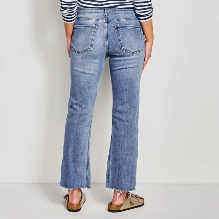 Women Kut From The Klothreg Kelsey Cropped Flare Jeans Light Indigo Hirise Orvis Pants