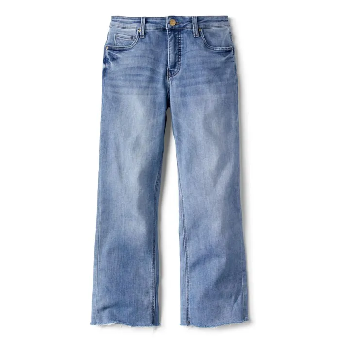 Women Kut From The Klothreg Kelsey Cropped Flare Jeans Light Indigo Hirise Orvis Pants