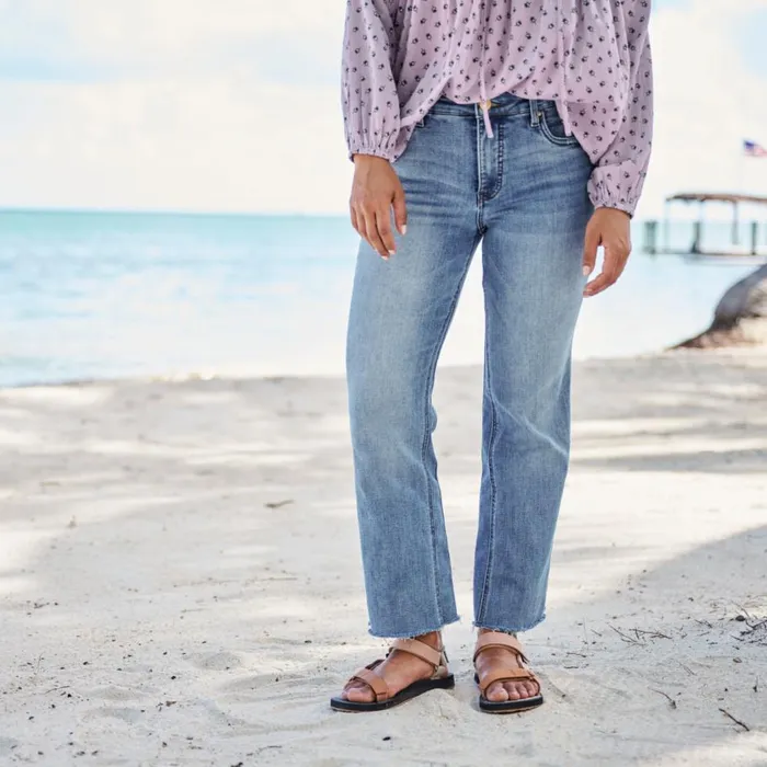 Women Kut From The Klothreg Kelsey Cropped Flare Jeans Light Indigo Hirise Orvis Pants