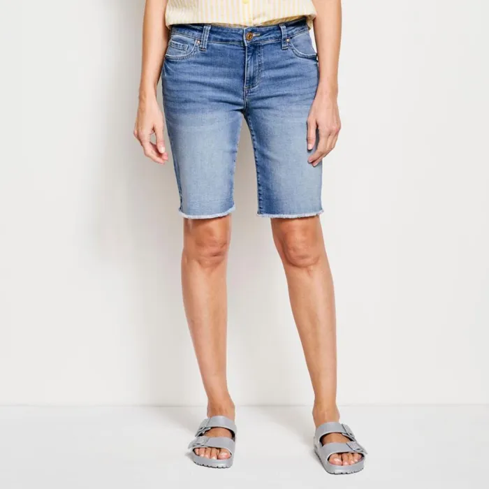 Women Kut From The Klothreg Natalie Bermuda 10quot Shorts Light Indigo Midrise Orvis Shorts