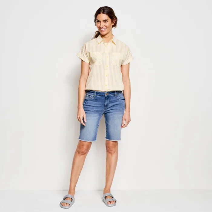 Women Kut From The Klothreg Natalie Bermuda 10quot Shorts Light Indigo Midrise Orvis Shorts