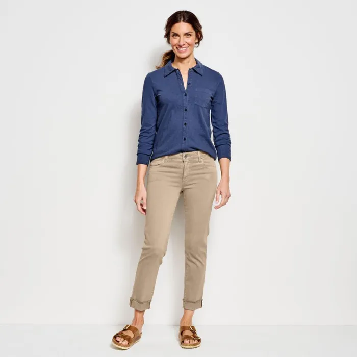 Women Kut From The Klothreg Stretch Twill Amy Crop Desert Khaki Exclusive Orvis Pants