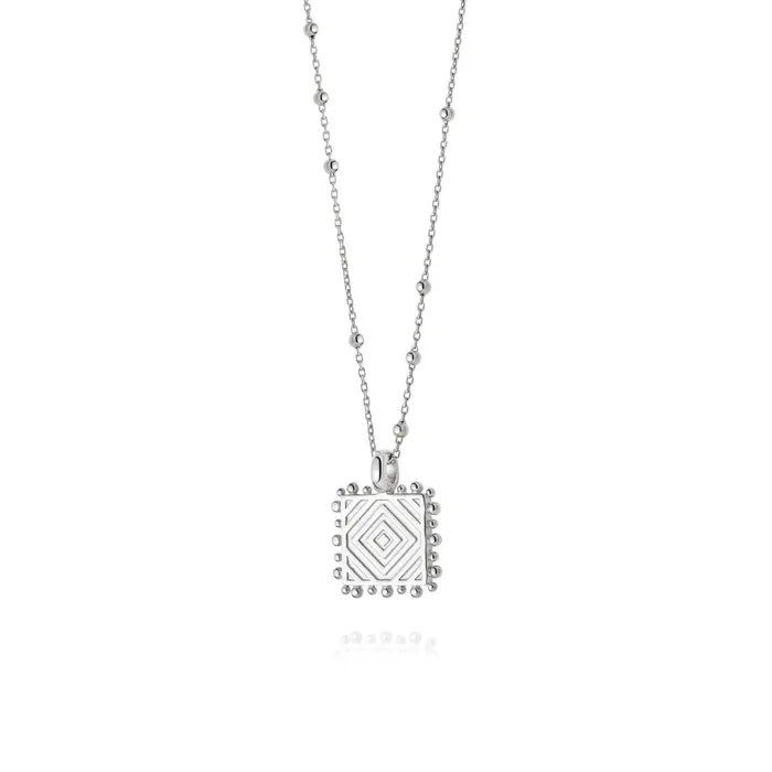 Women Layering Necklaces Daisy London Jewellery Artisan Square Necklace Sterling Silver Women Layering Necklaces Daisy London Jewellery Artisan Square Necklace Sterling Silver