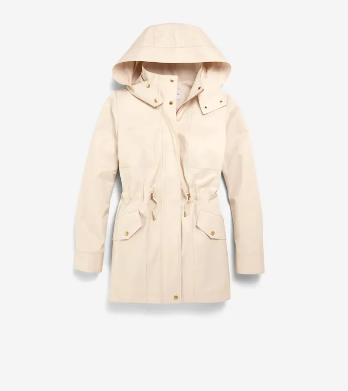 Women Lightweight Travel Jacket Eggshell Cole Haan Outerwear