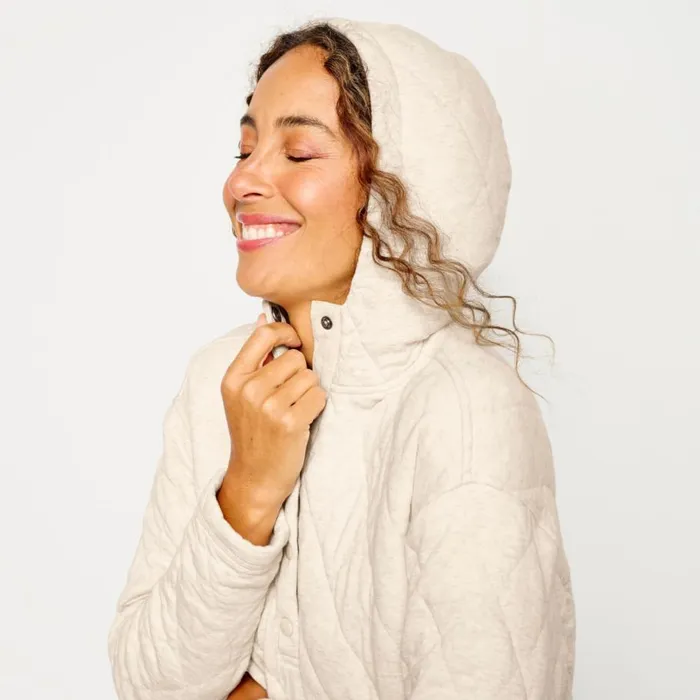 Women LivedIn Quilted Hoodie Oatmeal Orvis Sweatshirts