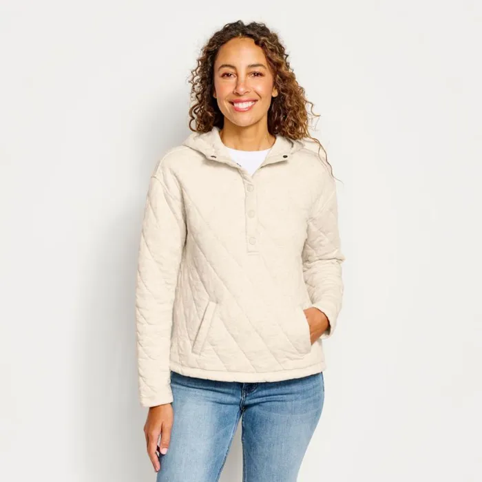 Women LivedIn Quilted Hoodie Oatmeal Orvis Sweatshirts
