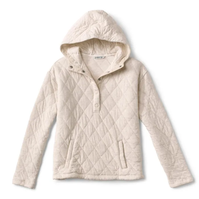 Women LivedIn Quilted Hoodie Oatmeal Orvis Sweatshirts