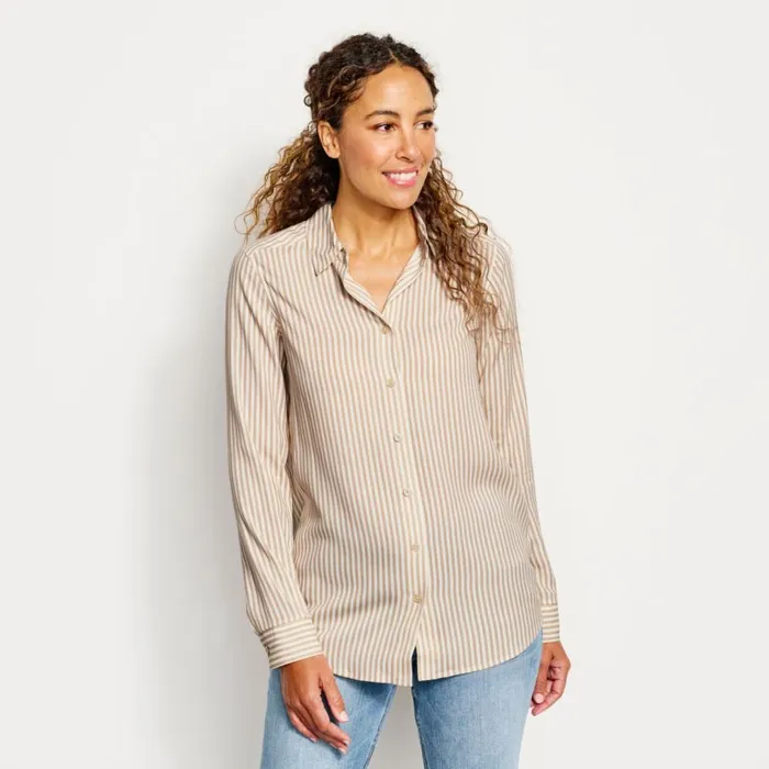 Women LongSleeved Everyday Silk Shirt Carbon Bouquet Floral Orvis Shirts