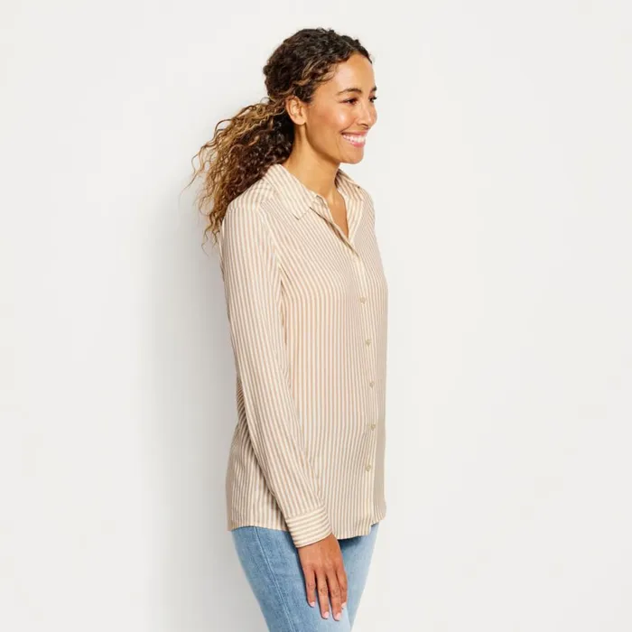 Women LongSleeved Everyday Silk Shirt Carbon Bouquet Floral Orvis Shirts