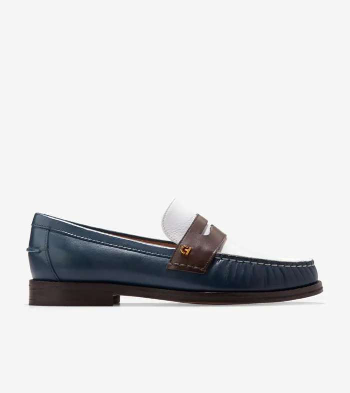 Women Lux Pinch Penny Loafers Ivorychocolateblue Wing Teal Cole Haan Loafers and Drivers Women Lux Pinch Penny Loafers Ivorychocolateblue Wing Teal Cole Haan Loafers and Drivers