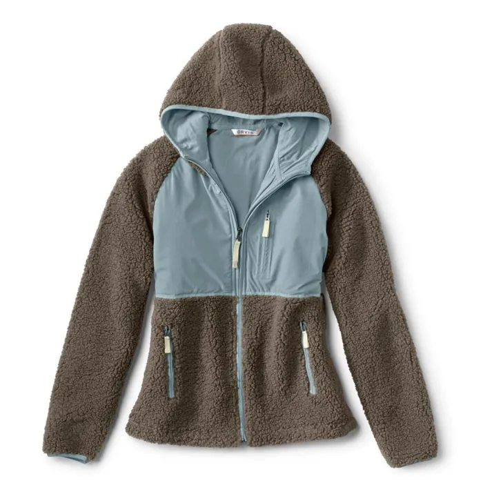 Women Mad River Sherpa Hooded Jacket Mushroom Orvis Fleece