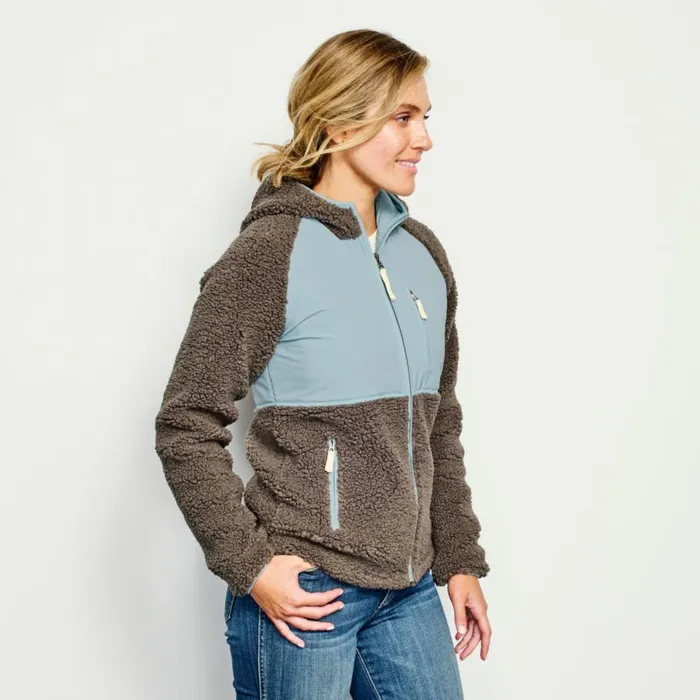Women Mad River Sherpa Hooded Jacket Mushroom Orvis Fleece