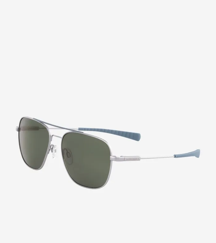 WomenMen Flexible Navigator Sunglasses Silver Cole Haan Sunglasses