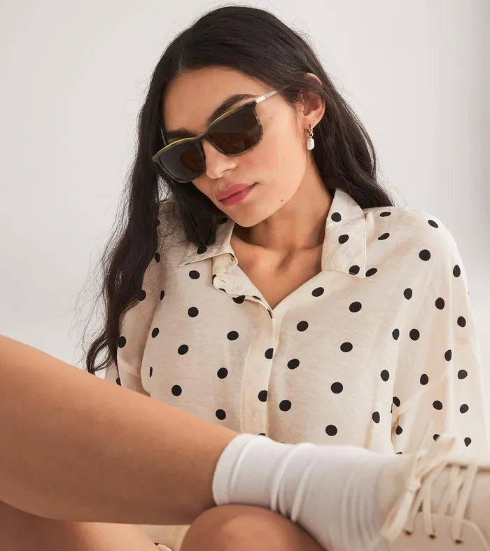 WomenMen Rectangle Flex HornRimmed Sunglasses Olive Horn Cole Haan Sunglasses