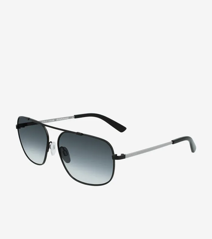 WomenMen Square Navigator Sunglasses Black Cole Haan Sunglasses