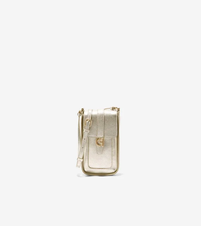 Women Mini Phone Crossbody Bag Gold Cole Haan Crossbody Bags