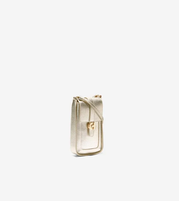 Women Mini Phone Crossbody Bag Gold Cole Haan Crossbody Bags