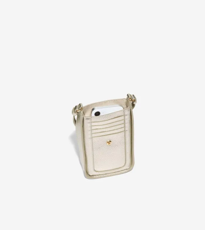 Women Mini Phone Crossbody Bag Gold Cole Haan Crossbody Bags