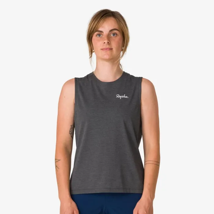 Women MTB Trail Tank Top Blacklight Greypinkblack Rapha Hoodies TShirts and Tops