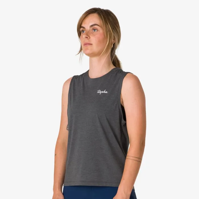 Women MTB Trail Tank Top Blacklight Greypinkblack Rapha Hoodies TShirts and Tops