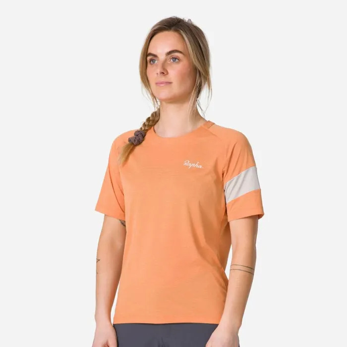 Women MTB Trail Technical TShirt Navy Peony Dress Bluesdark Greylight Greycaramel Silver Gray Rapha Hoodies TShirts and Tops