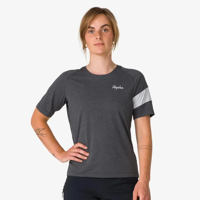 Women MTB Trail Technical TShirt Navy Peony Dress Bluesdark Greylight Greycaramel Silver Gray Rapha Hoodies TShirts and Tops