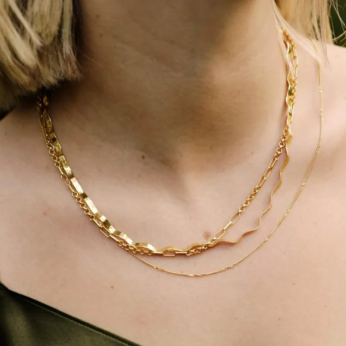Women Necklace Layering Sets Daisy London Jewellery Forever Wavy Necklace Layering Set