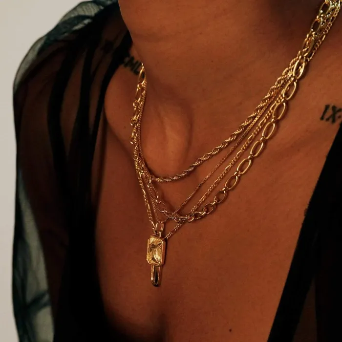 Women Necklace Layering Sets Daisy London Jewellery Golden Goddess Luna Necklace Layering Set