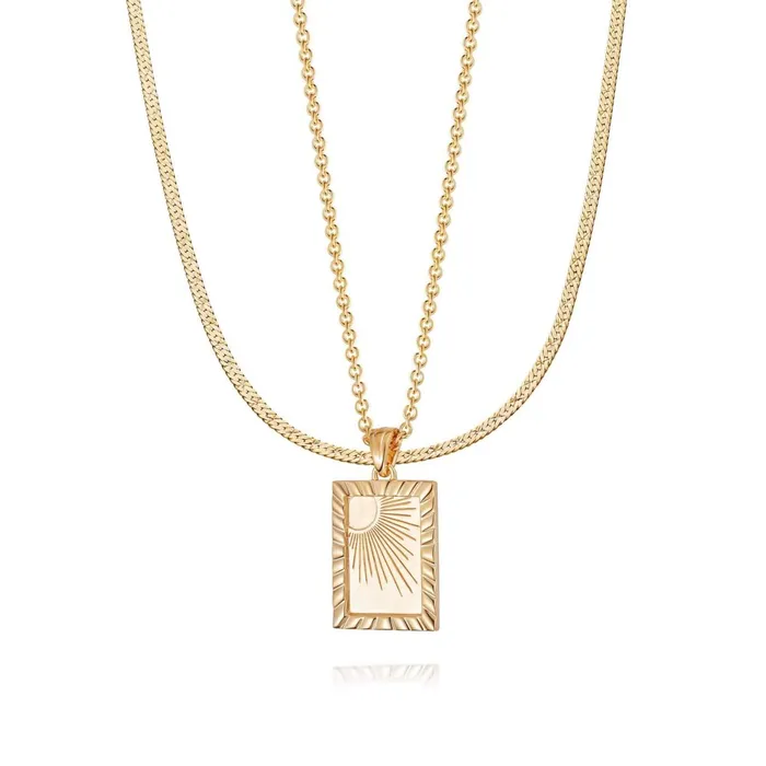 Women Necklace Layering Sets Daisy London Jewellery Rising Sun and Short Snake Chain Necklace Layering Set Women Necklace Layering Sets Daisy London Jewellery Rising Sun and Short Snake Chain Necklace Layering Set
