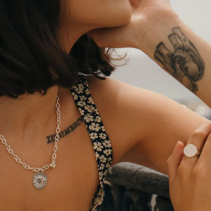 Women Necklace Layering Sets Daisy London Jewellery Silver Goddess Medallion Set