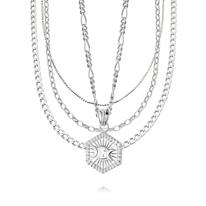 Women Necklace Layering Sets Daisy London Jewellery Silver Siren Ultimate Necklace Layering Set Women Necklace Layering Sets Daisy London Jewellery Silver Siren Ultimate Necklace Layering Set