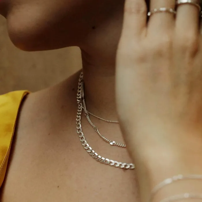 Women Necklace Layering Sets Daisy London Jewellery Sunshine Curb Necklace Layering Set