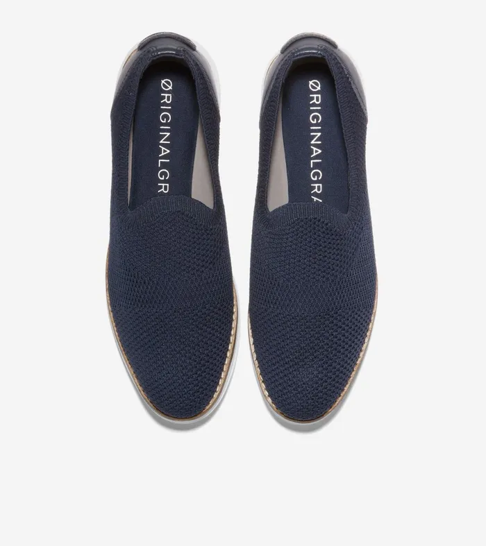 Women Original Grand Cloudfeel Meridian Loafer Navy Knitoptic White Cole Haan Loafers and Drivers
